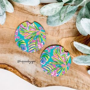 Lily Pulitzer Tropical Car Coaster Set | Car Accessories
